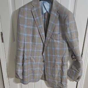 Men's Tan Plaid Blazer
